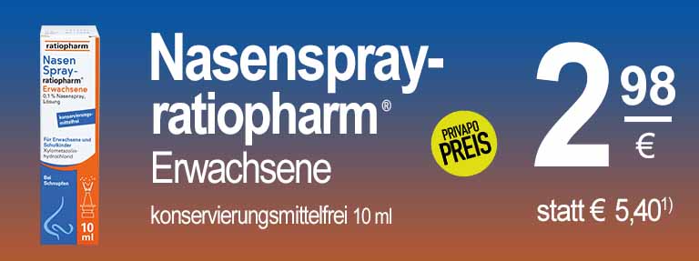 Nasenspray ratiopharm aus der PRIVAPO Apotheke Elmshorn